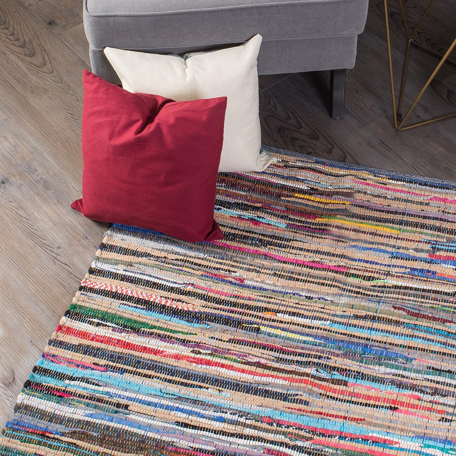 DII Chindi Home Collection Handwoven Multicolor Area Rag Run, 4x6