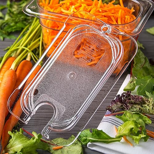 Miniatura 6 de Carlisle FoodService Products StorPlus StorPlus - Tapa universal de policarbonato con muescas, superficie plana con muescas, transparente (paquete