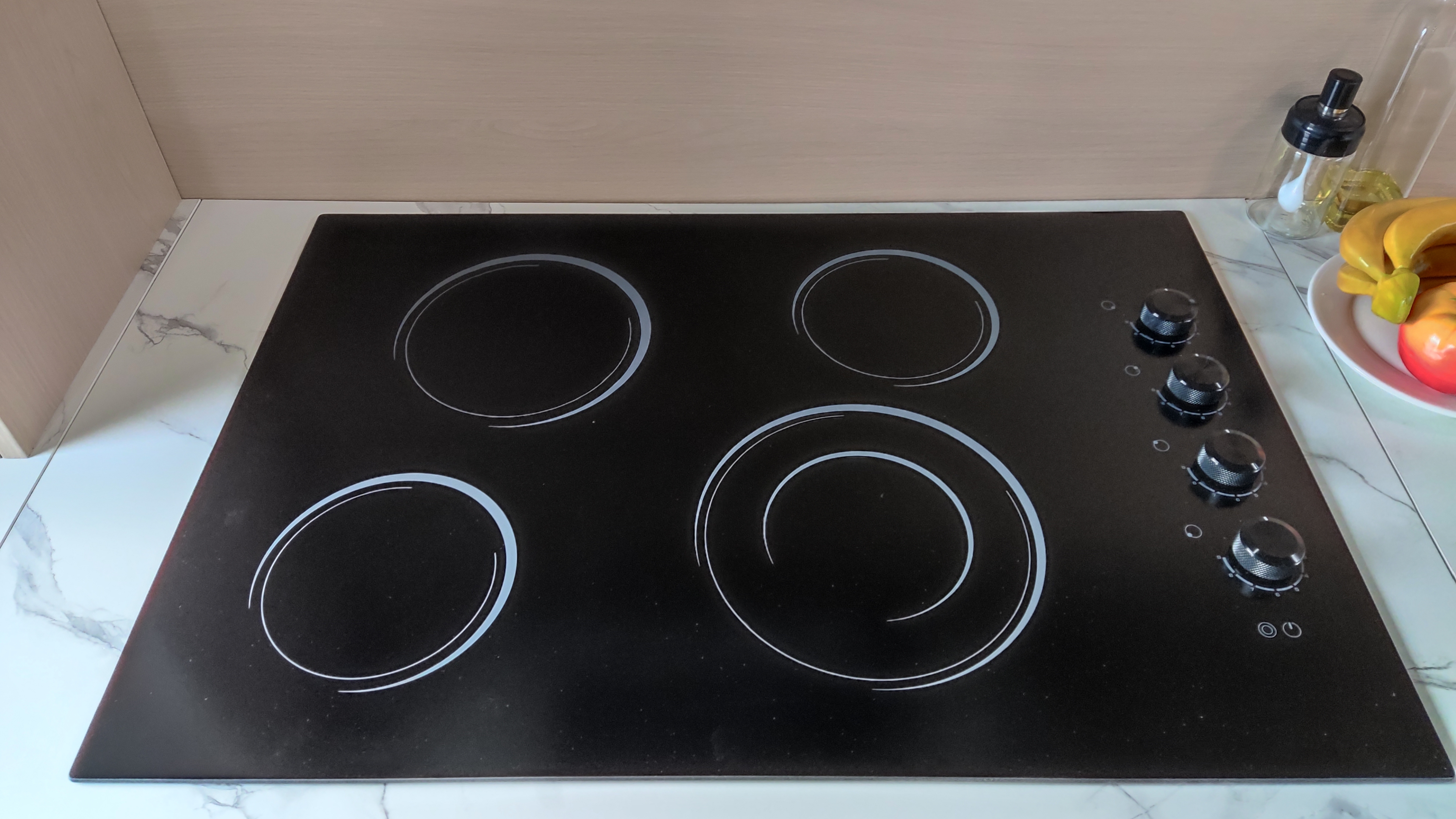 Image of 30 Inch Electric Cooktop 4 Burners with Knob Control,6700W Built-in Radiant Electric Cooktop, 9 Power Levels, Hot Warning, 220V Hard Wire(No Plug)
