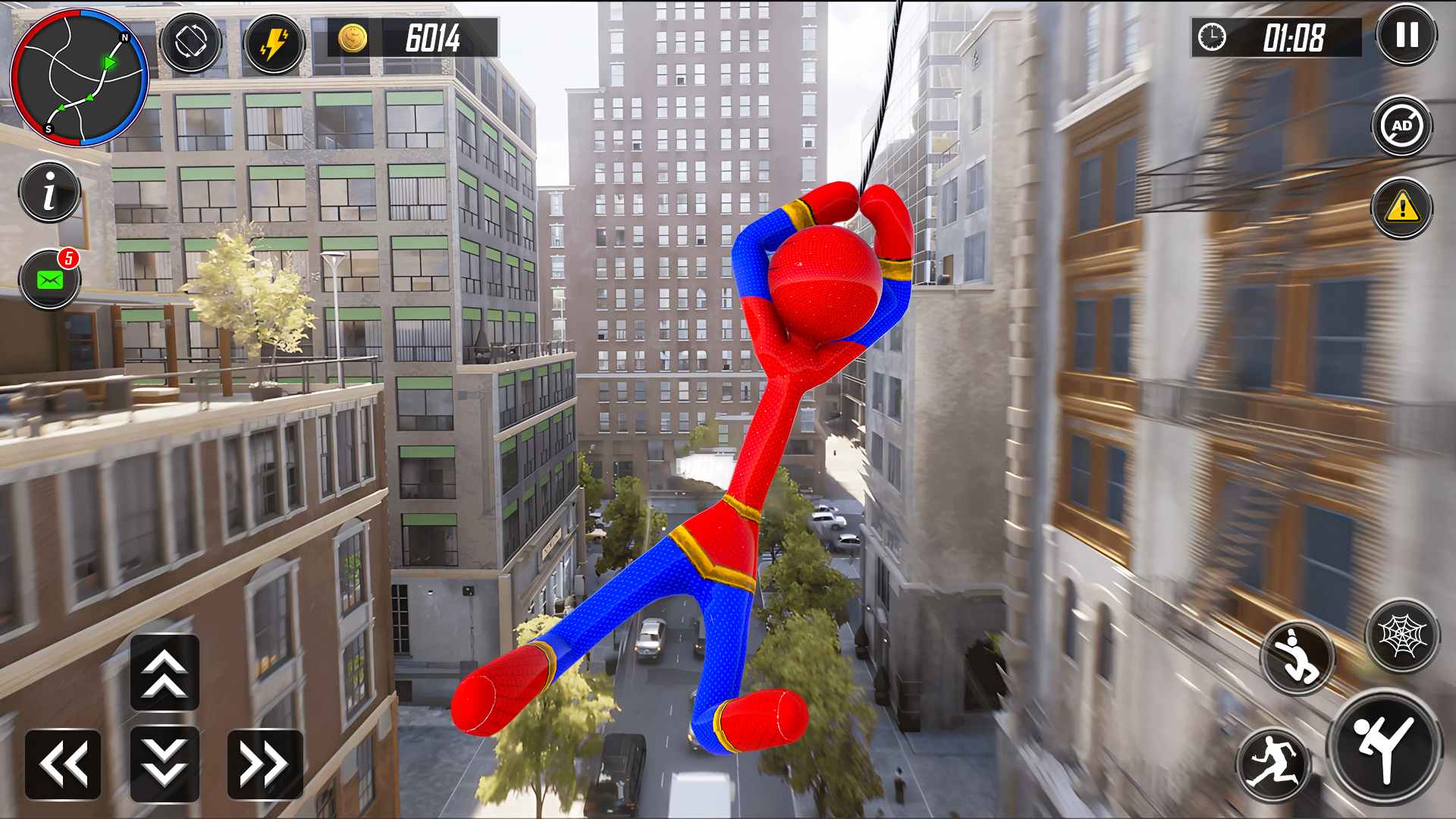 Super Stickman Rope Hero: Flying Spider Warrior vs Mafia Crime City ...