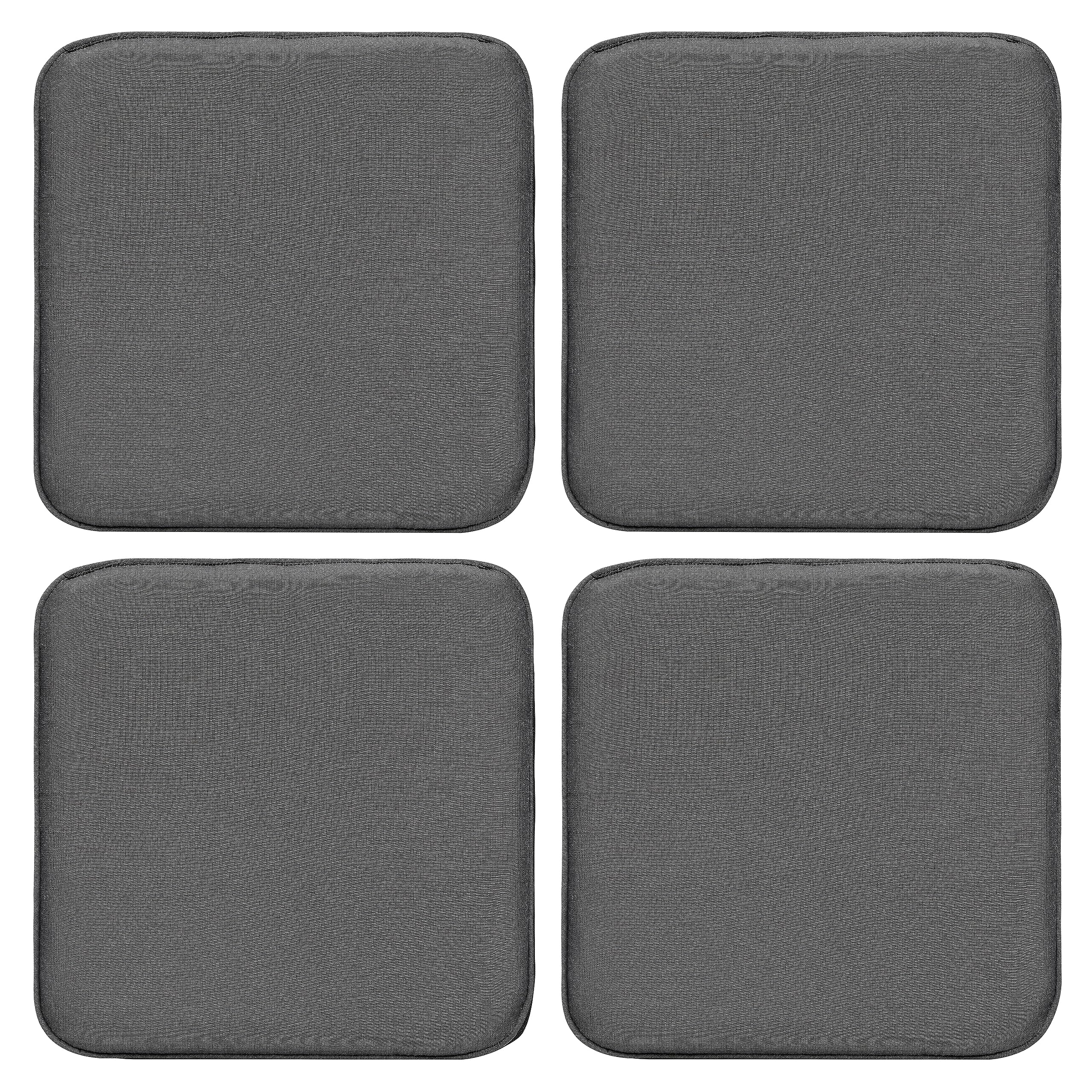 RACE LEAF Vierer-Set 40.5x40.5cm Memory Foam Slow Rebound Sitzkissen Indoor Household Sitzkissen wasserdichte Oberfläche, rutschfeste Unterseite Schwarz Grey