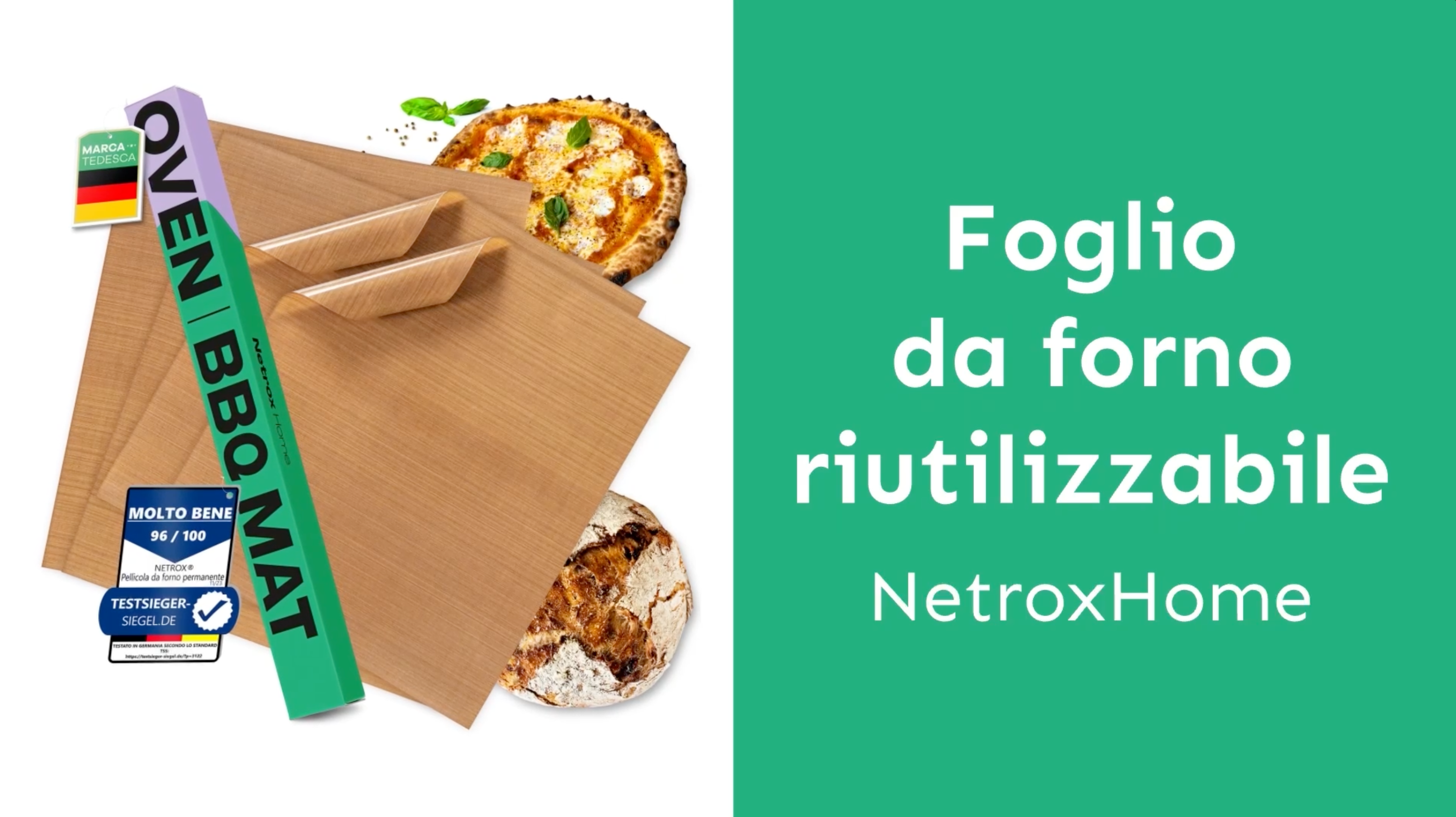 Meberg Tappetino Da Forno Riutilizzabile Antiaderente - 2 Pezzi 33x36 Cm - Tagliabile E Lavabile In Lavastoviglie