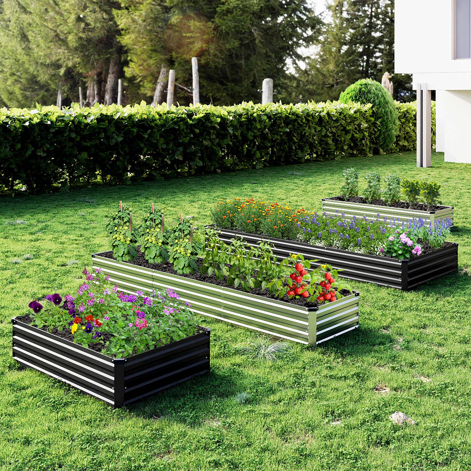 Amazon.com: ZUNUDA 2PCS 8x2x1ft Galvanized Raised Garden Kit,Metal