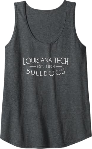 Miniatura 4 de Louisiana Tech Bulldogs Simple Tank Top Negro,Jaspeado Oscuro