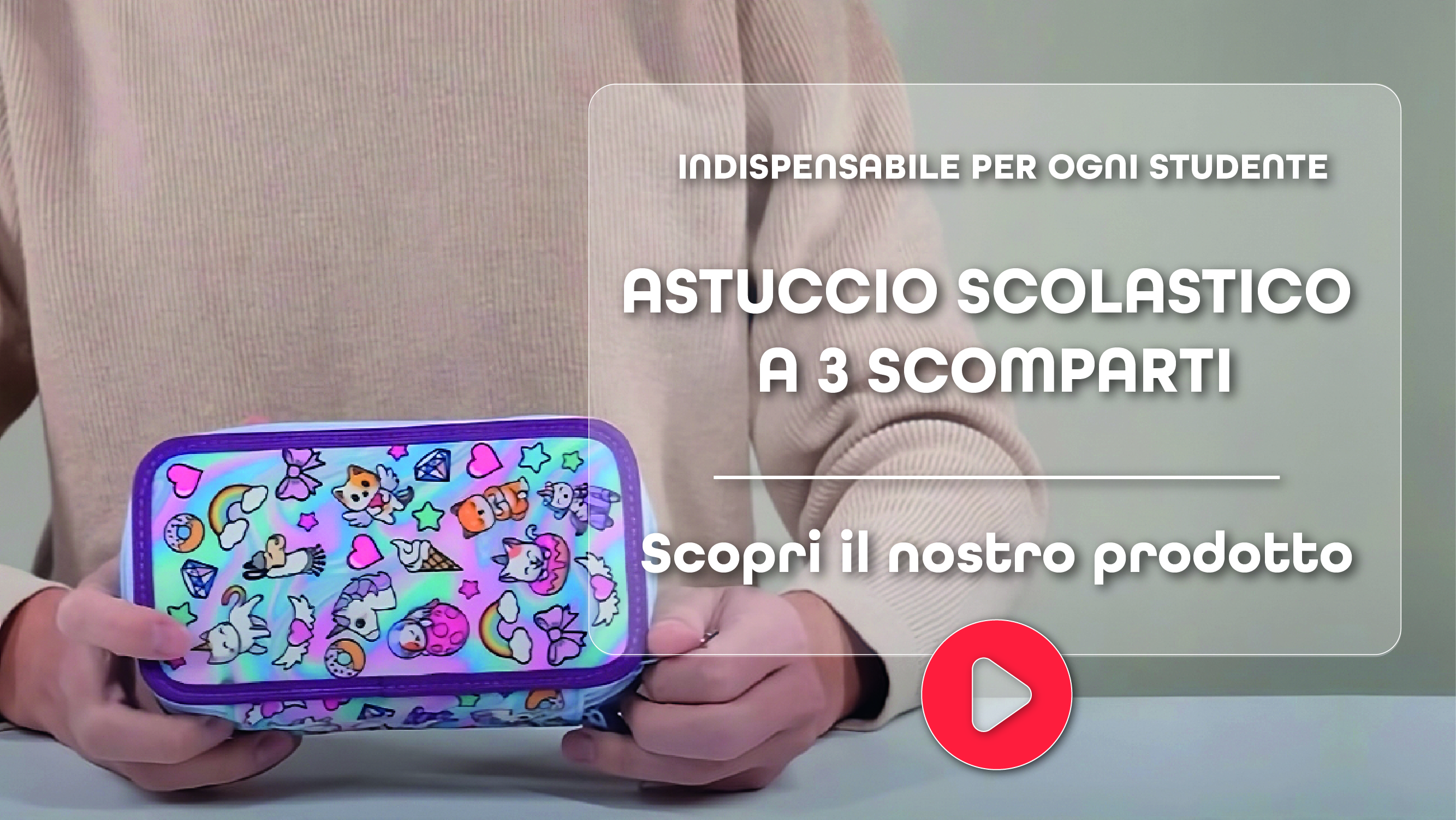 Mitama Astuccio Scuola 3 Scomparti, TRIPLO URBAN GAME, Contenuto 47 pz, Completo di Matite, Pennarelli, Portapenne Scuola Elementare Bambino