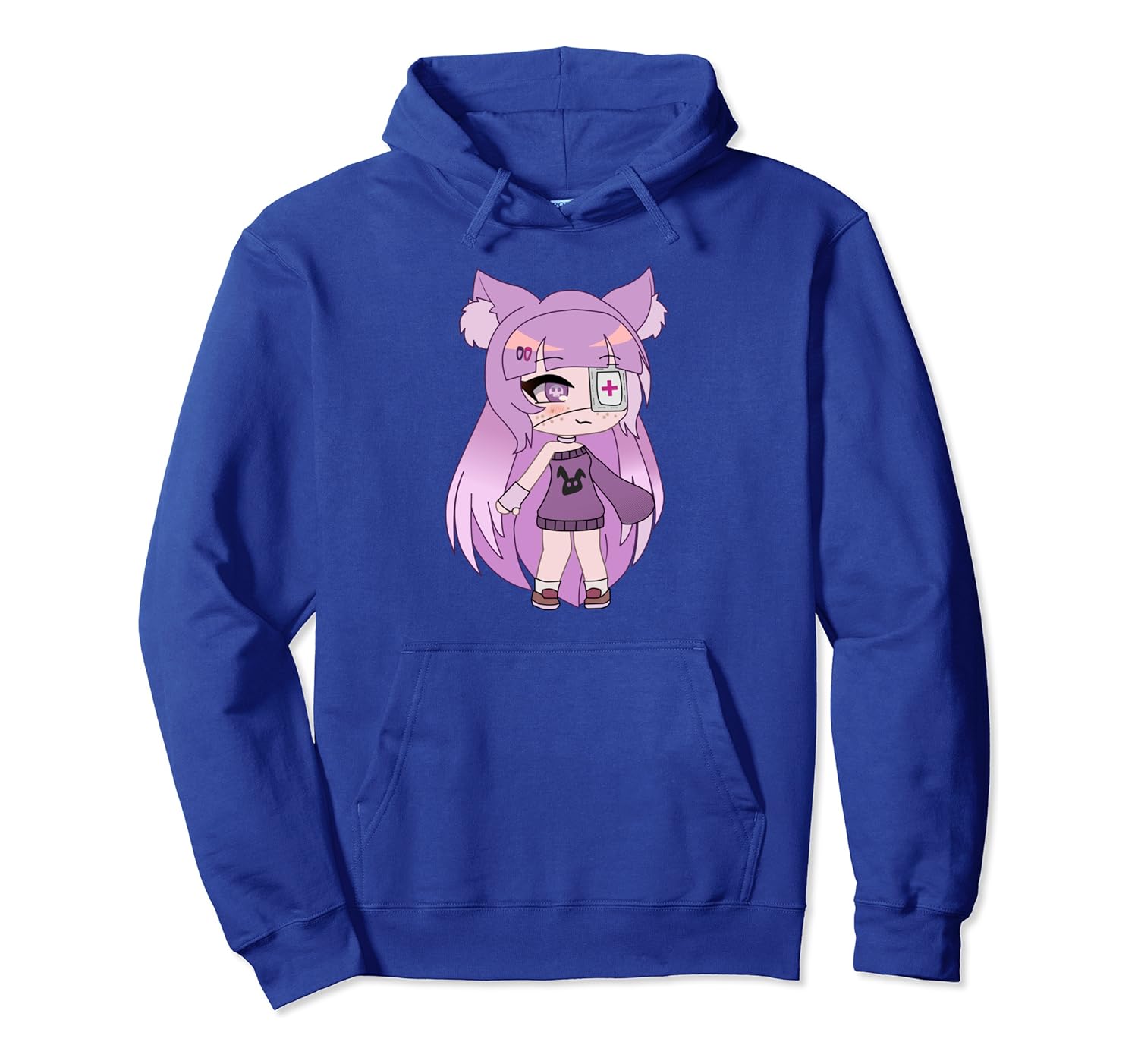 Amazon Com Cute Chibi Style Kawaii Girl With Eye Patch And Purple