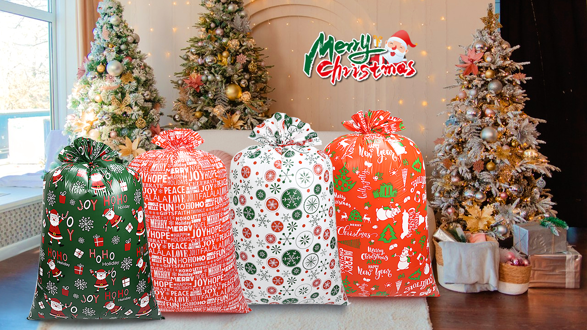 Amazon.com: HRX Package Extra Large Christmas Gift Bags 56x36 inch