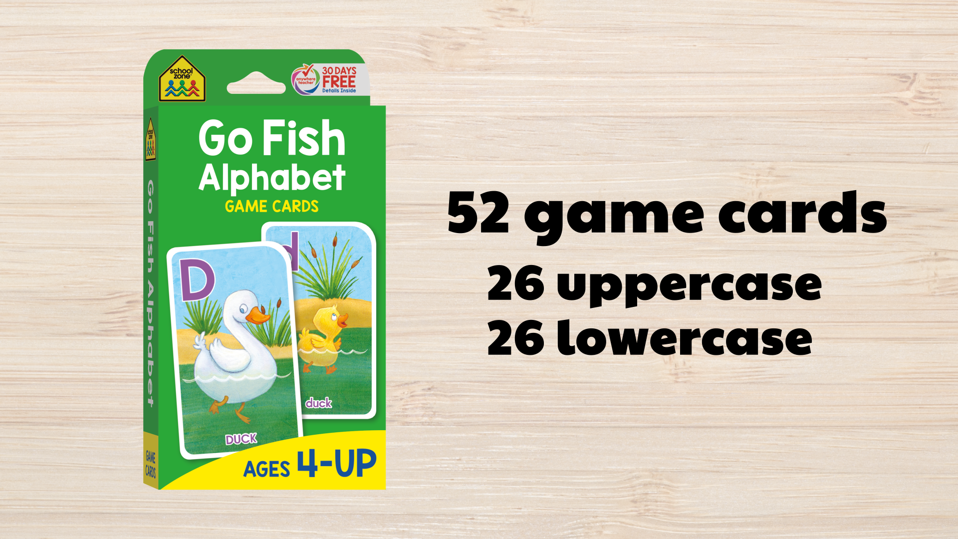 School Zone Go Fish Alphabet Game Cards: Preschool