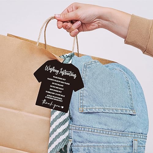 Miniatura 6 de 200 tarjetas de instrucciones de lavado, instrucciones de cuidado de limpieza de ropa, camiseta, inserción de instrucciones de dirección al cliente