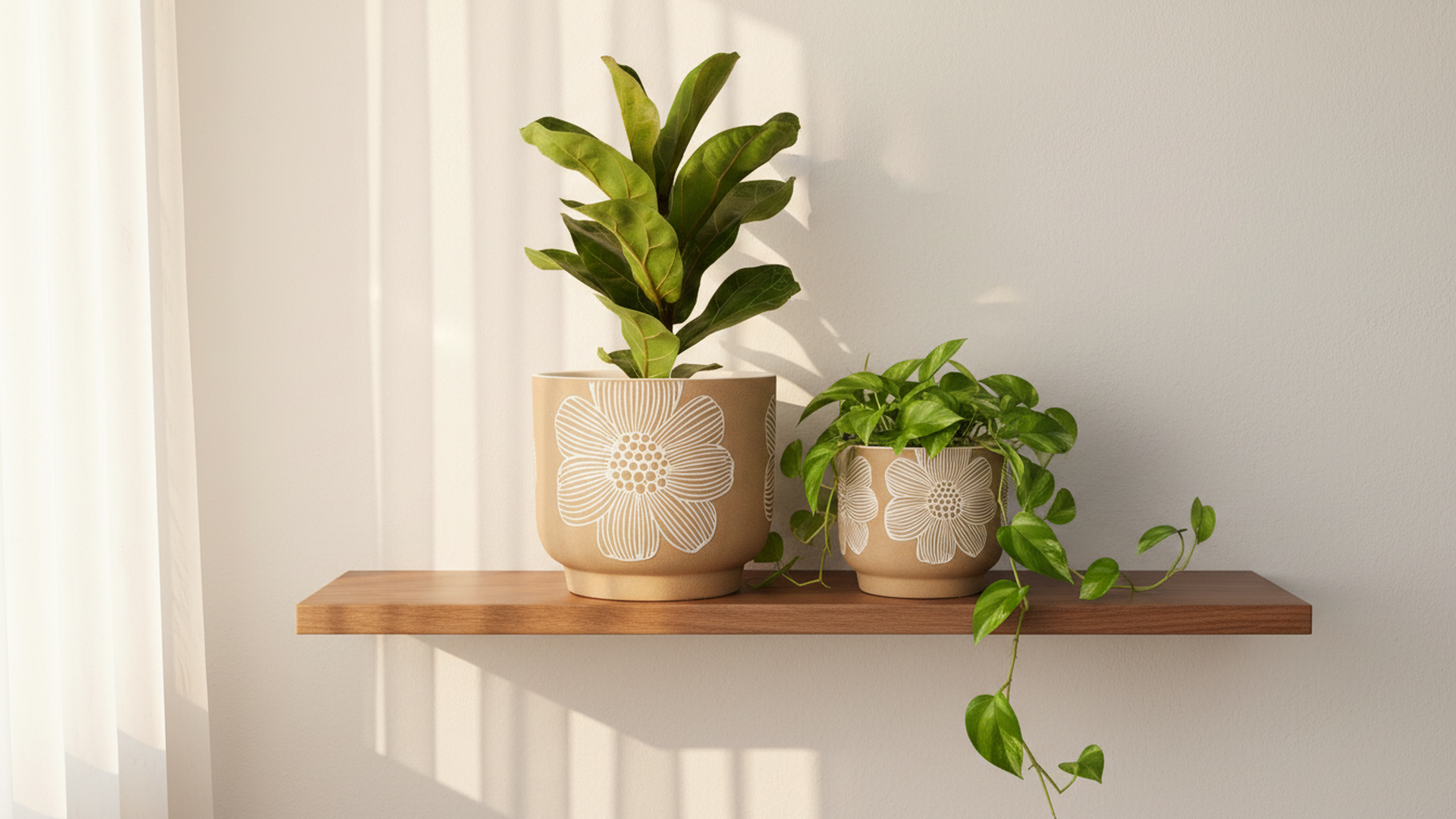 Amazon.com: YBX 8 Inch + 6 Inch White Flower Pattern Plant Pots