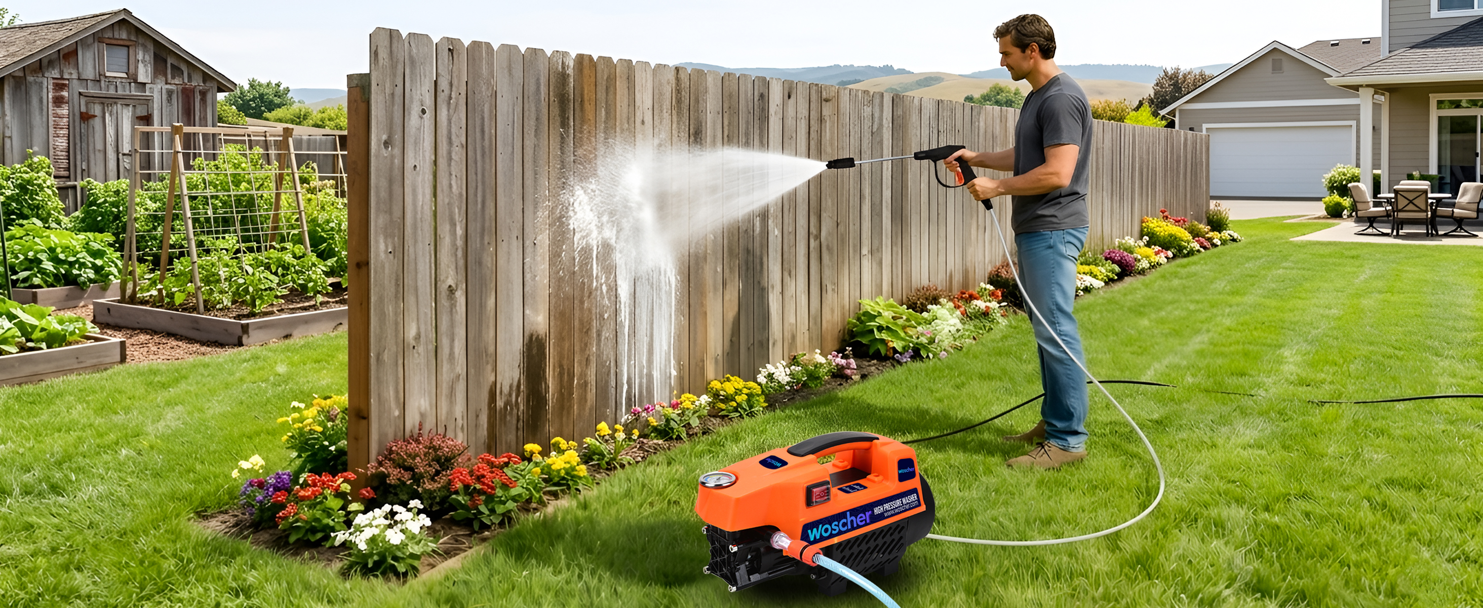 Woscher AquaWash Car Washer High Pressure Gun