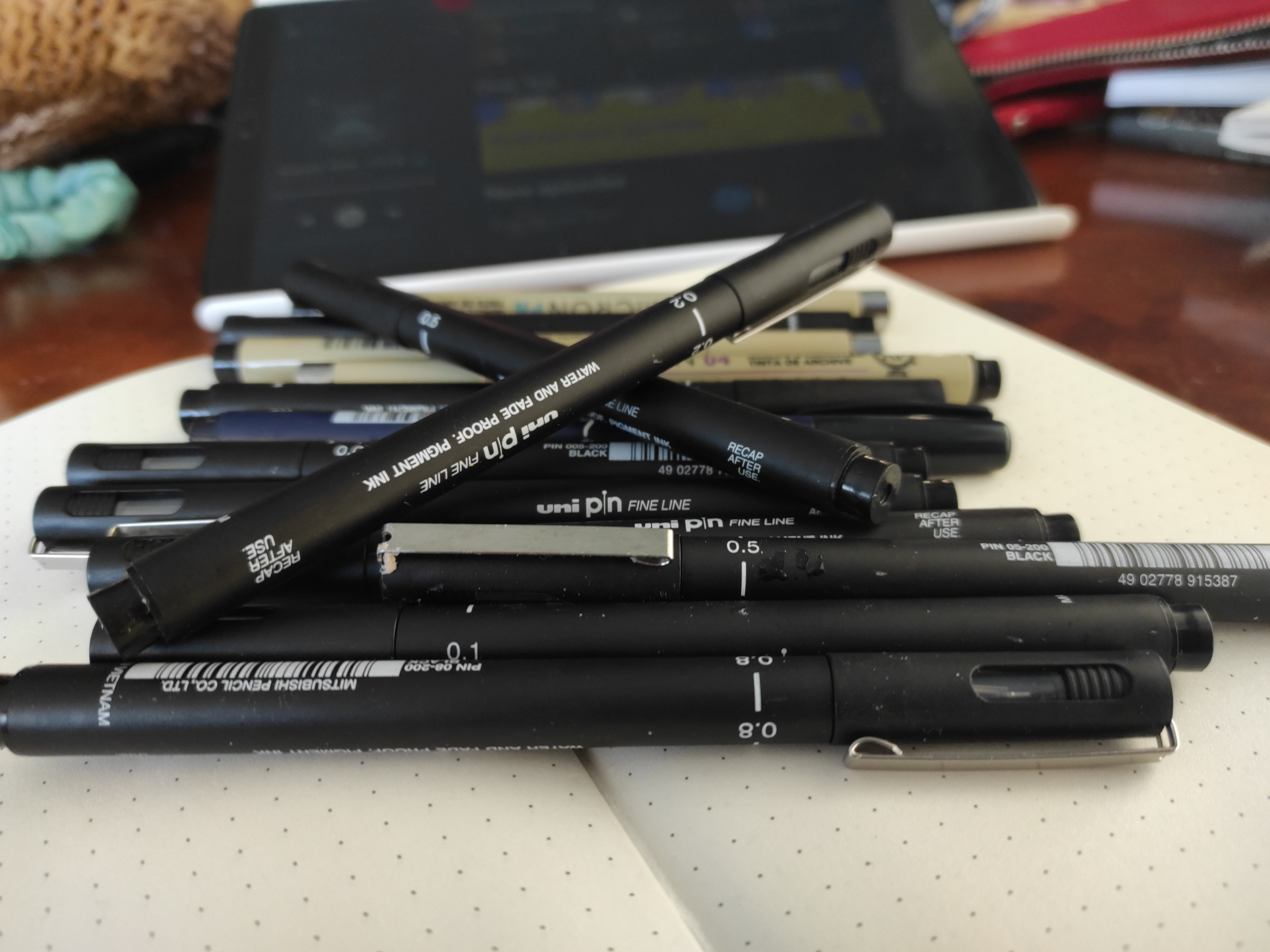 Uni Pin Fineliner Drawing Pen - Sketching Set - Black Ink - 0.03 to 0 ...