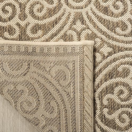 Miniatura 5 de SAFAVIEH Linden Collection LND134C - Alfombra decorativa geométrica para interiores y exteriores, no desprende pelusa, fácil de fregar para patio,