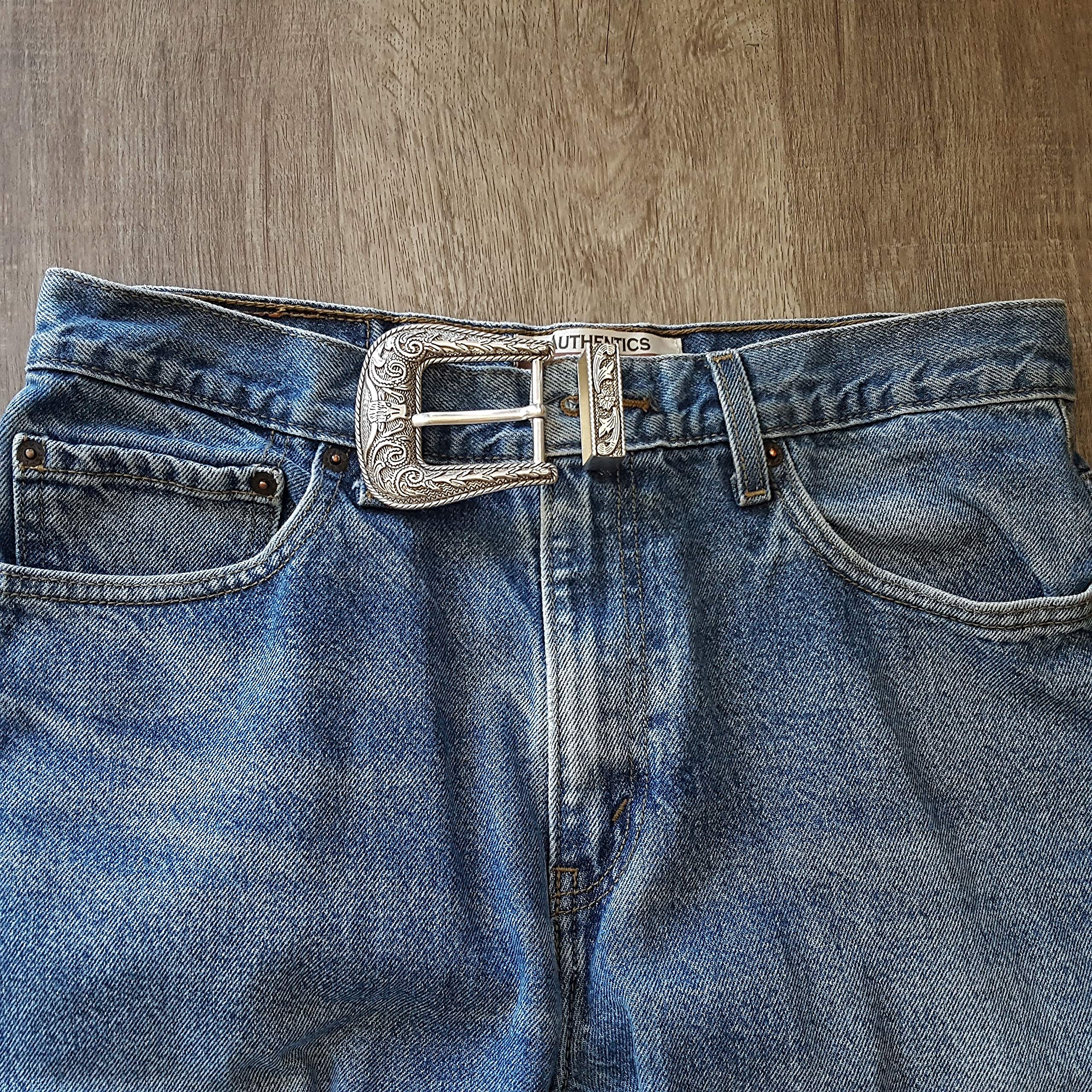 Sterling Silver Finish Western Buckle and Loop set (SLV-LH)