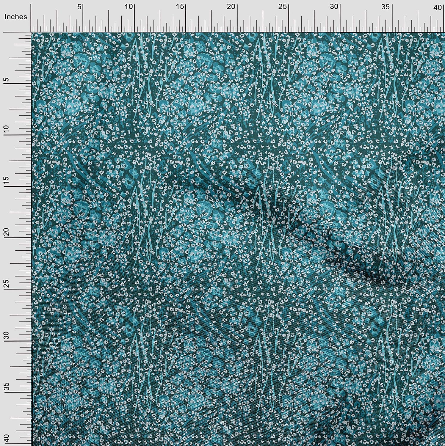 oneOone Cotton Jersey Teal Blue Fabric Leopard Animal Skin Quilting Supplies Print Sewing Fabric by The Yard 58 Inch Wide