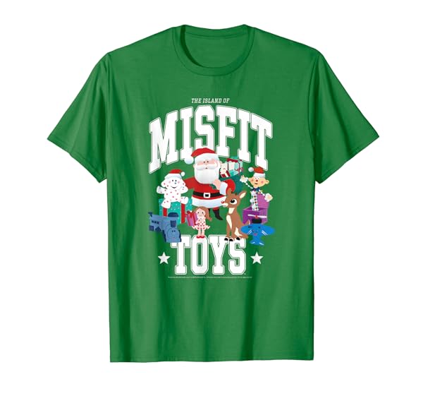 Rudolph Island of Misfit Toys Varsity Style Retro Christmas T-Shirt