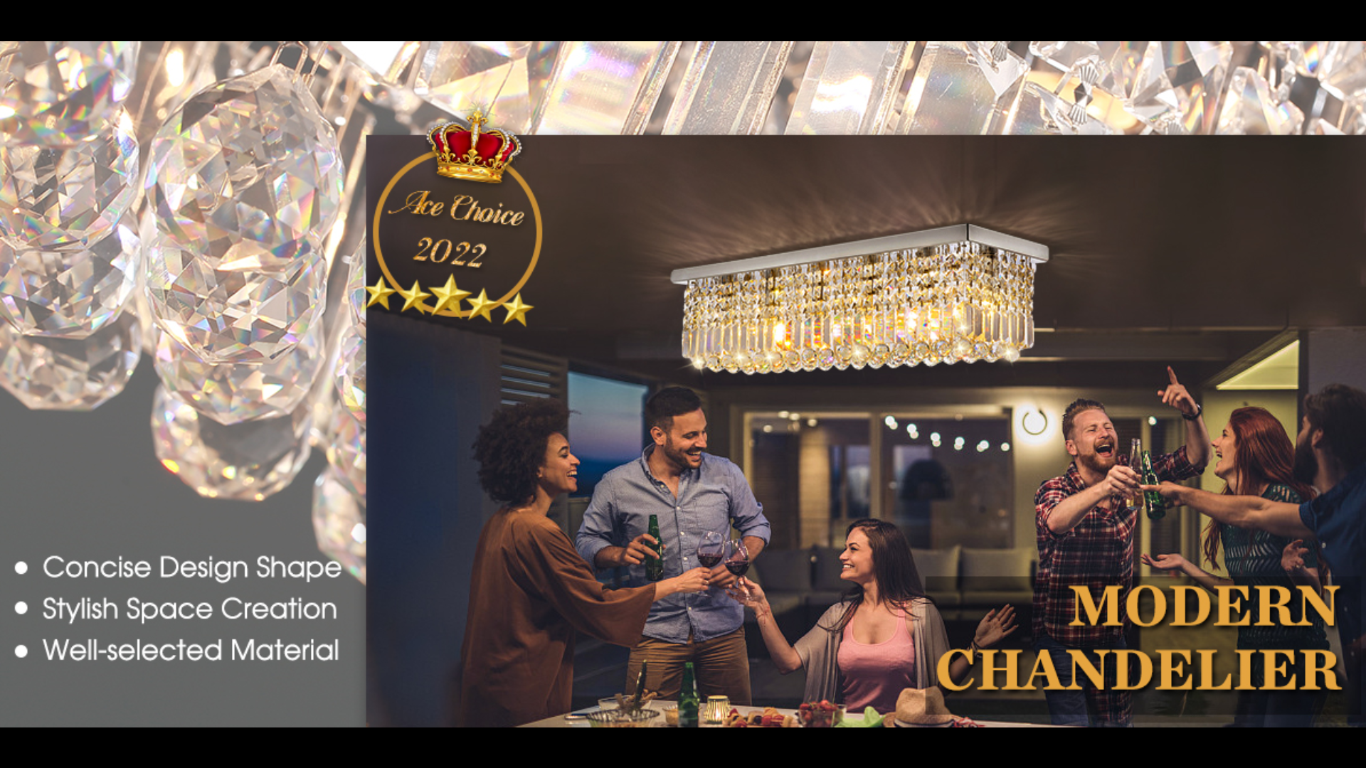 7PM Rectangular Chandelier, Modern Dining Room Light Fixture