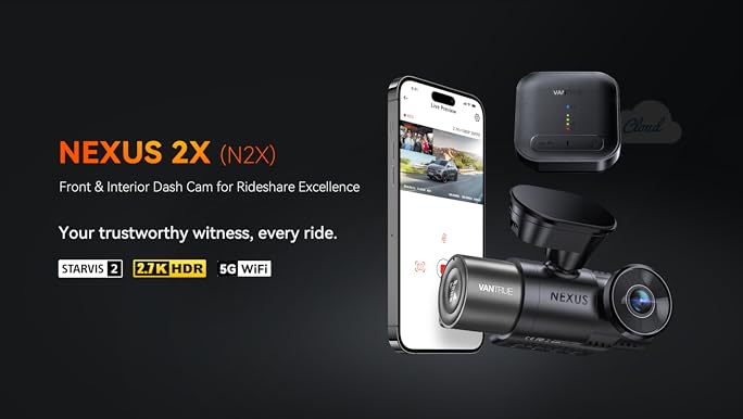 Amazon.com: Vantrue N2X 2.7K Uber Dash Cam Front and Inside