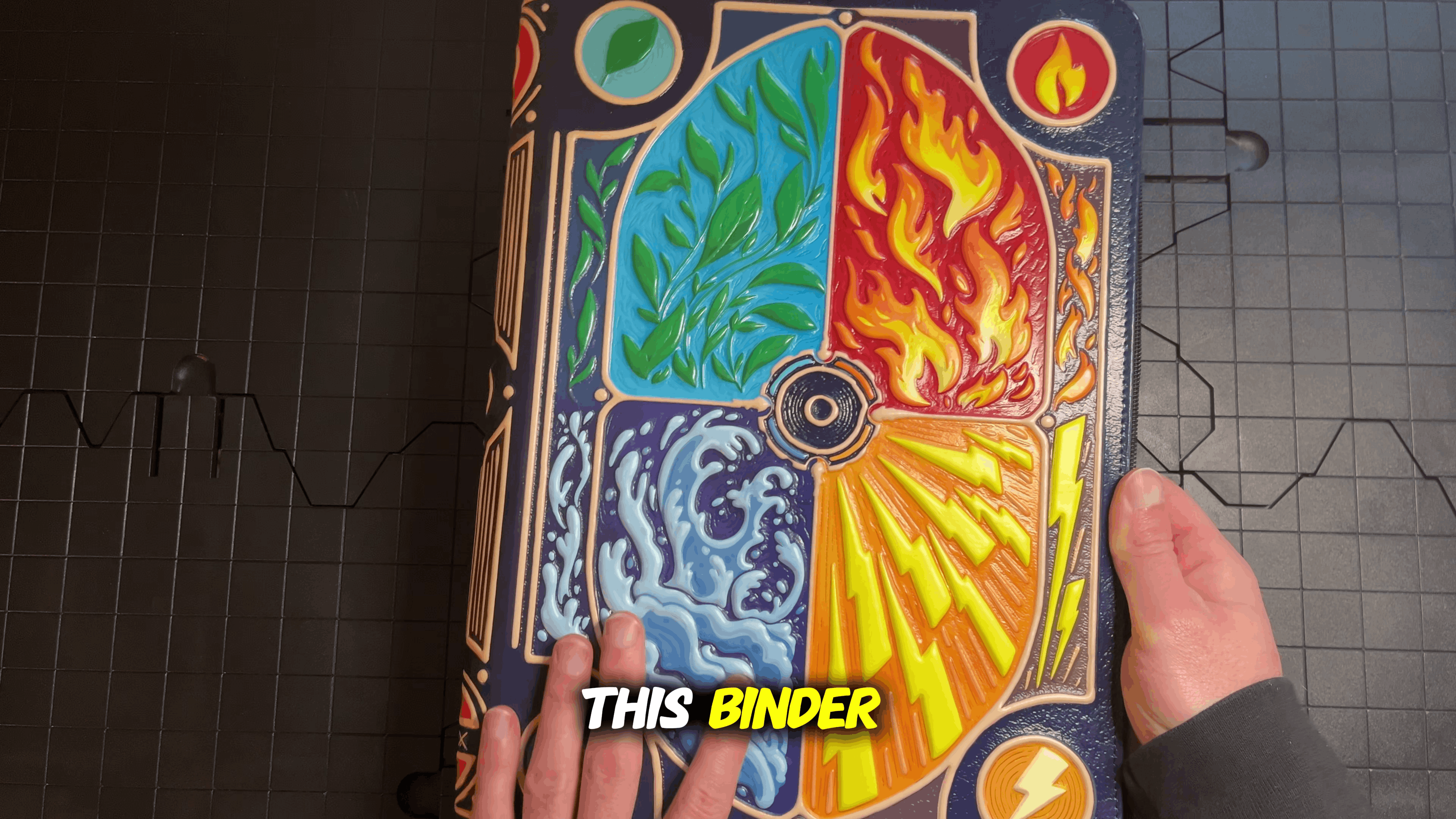 Amazon.com: 3D Card Binder for Pokemon - Stunning 3D Raised Elemental  Design in PU Leather with Zipper