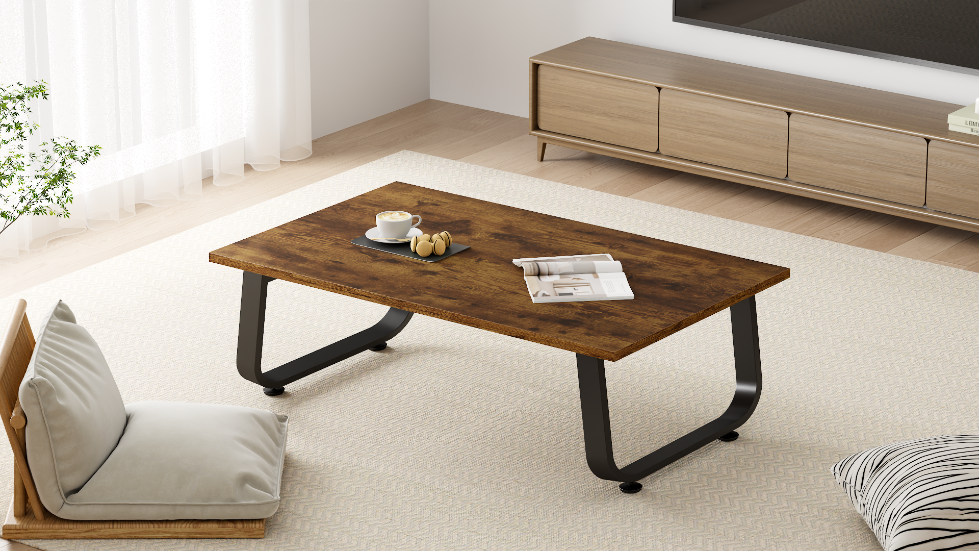 Amazon.co.jp: IBF テーブル 折りたたみ ローテーブル リビング