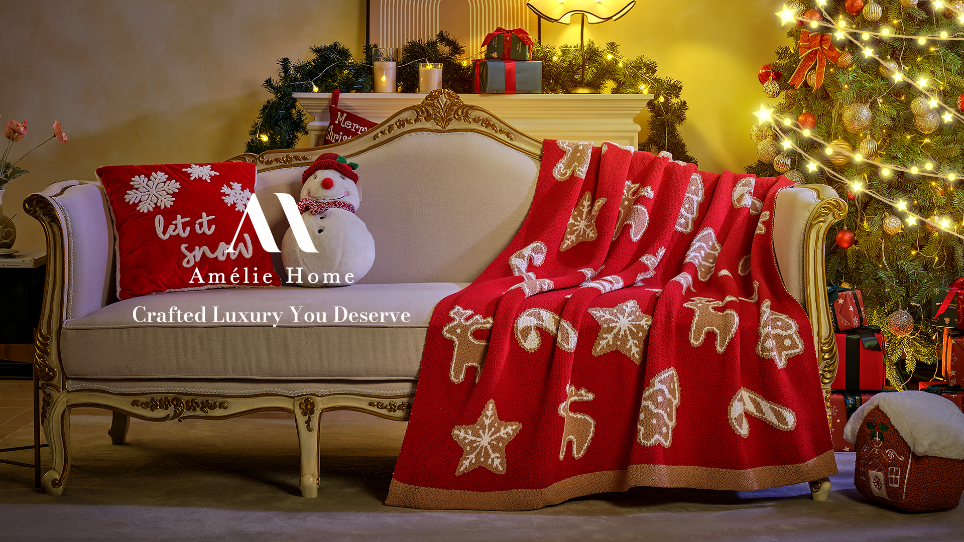 Amazon.com: Amélie Home Christmas Knit Throw for Couch ...