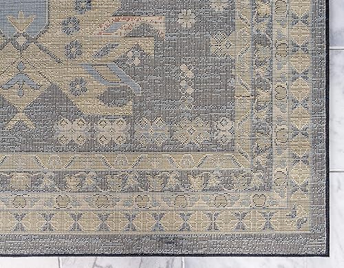 Miniatura 10 de Unique Loom Heriz Collection Alfombra de área parcial, Polipropileno, Azul marino