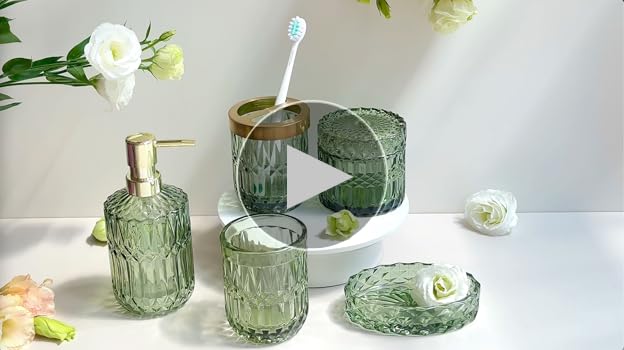 Amazon.com: LaMarriti Green Bathroom Accessories Set, 5Pcs Clear