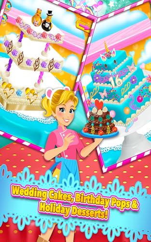 Rainbow Cake Maker and Glitter Cake Pops – Chocolate Dessert Candy Kids Food Bakery and Chef Kitchen