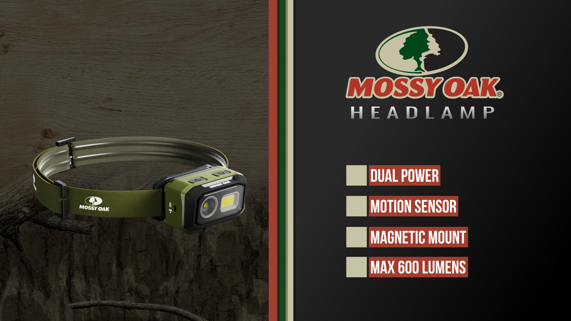 Amazon.com: Mossy Oak 600 Lumens LED Headlamp, Dual Power Source