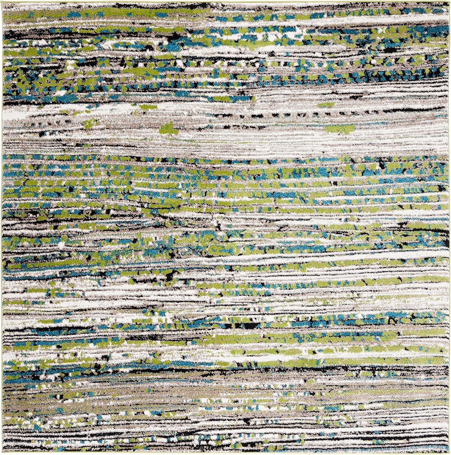 SAFAVIEH Porcello Collection Runner Rug - 2'3" x 6', Cream & Green, Modern Design, Non-Shedding & Easy Care, Ideal for High Traffic Areas in Living Room, Bedroom (PRL6944L)