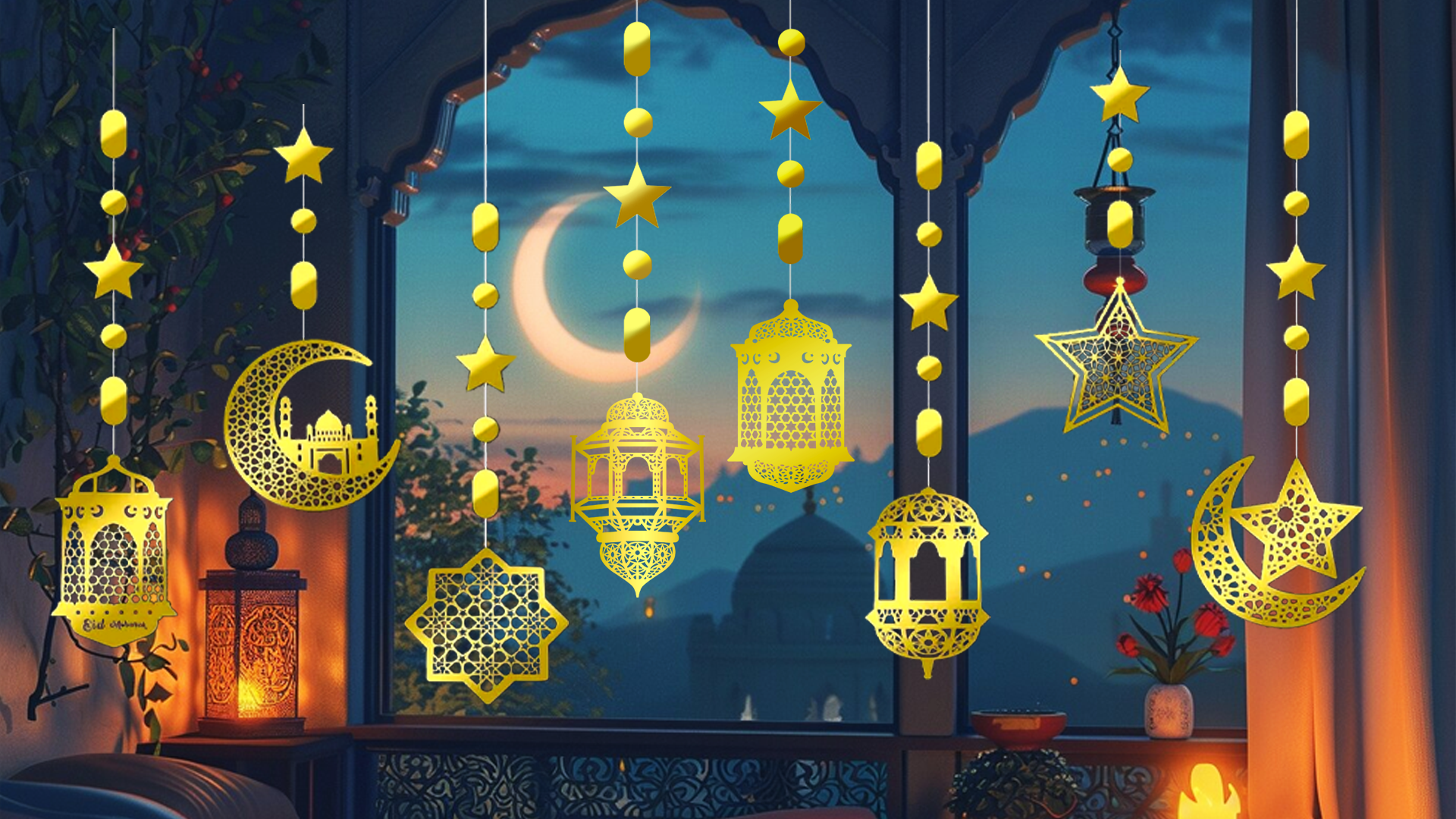 Ramadan Mubarak Islamitische Achtergrond. Eid Al Fitr Vector Illustratie - Illustratie van kaart, maan: 93499388