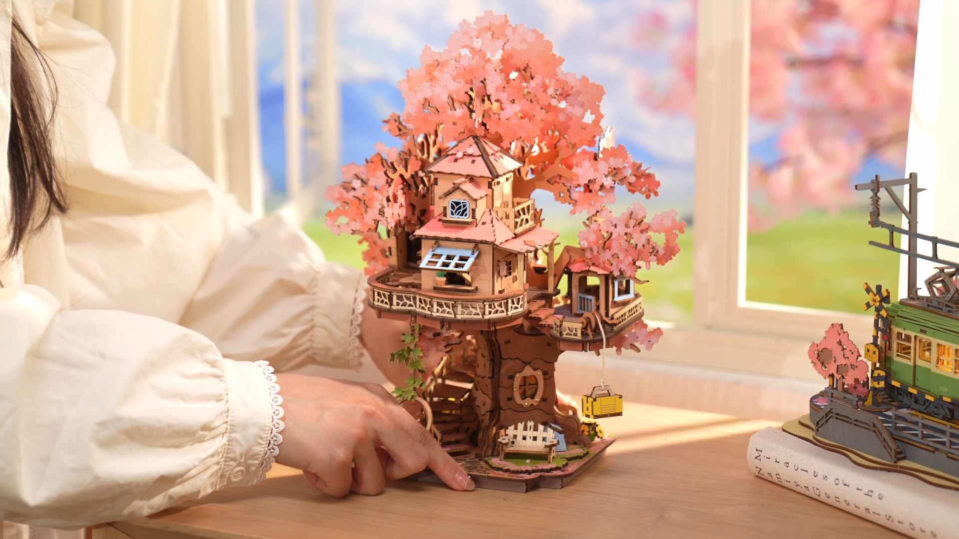 for Puzzles 3D Rolife Amazon.com: ルブの森★ Adults, Bonsai Blossom Cherry 鉢花