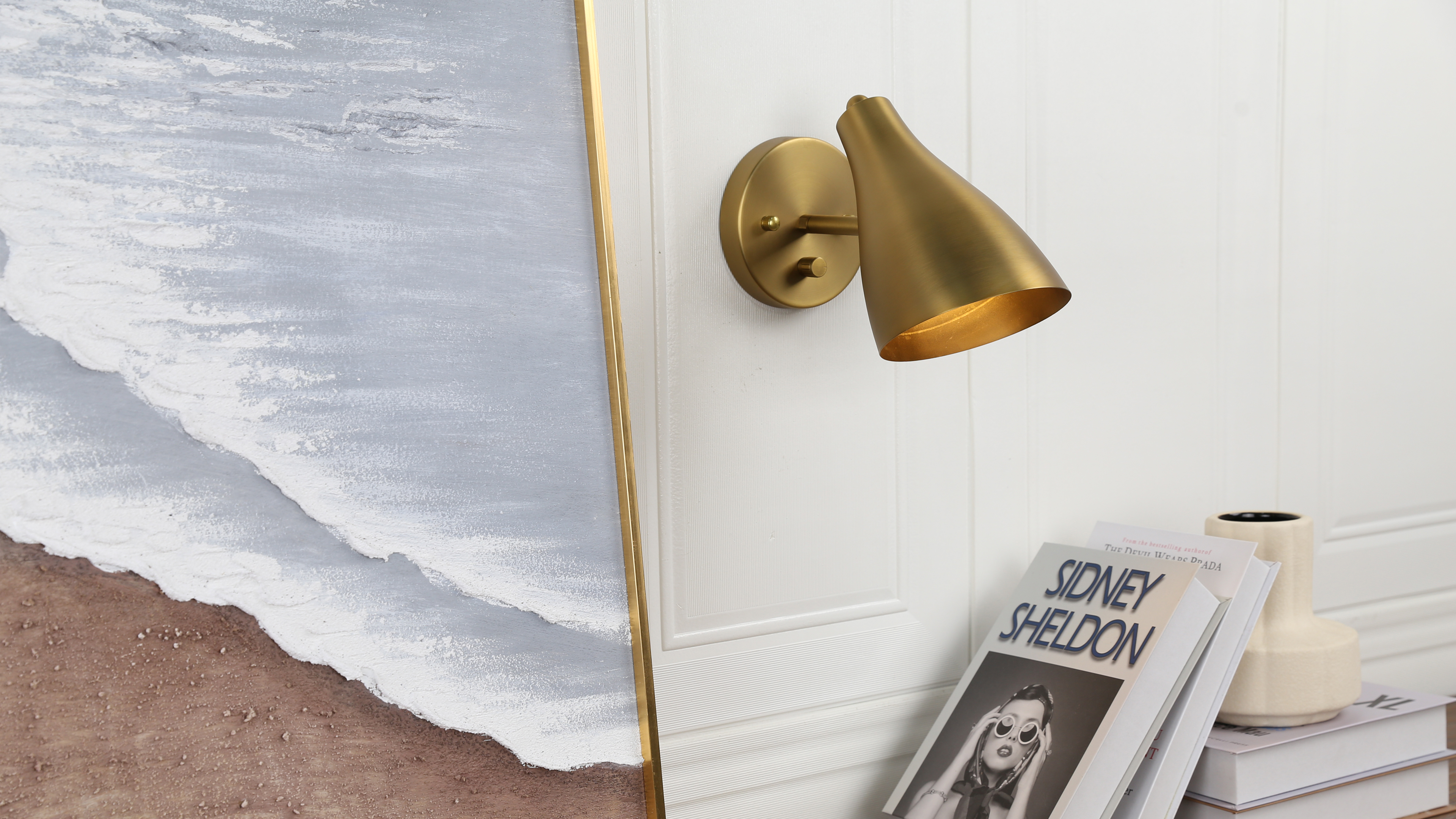 Image of Pathson Set of 2 Adjustable Wall Sconce with Dimmer Switch, Vintage Bedside Wall Vanity Lighting, Hardwired Metal Wall Light Lamp for Bathroom Bedroom Living Room Kitchen Sink Farmhouse