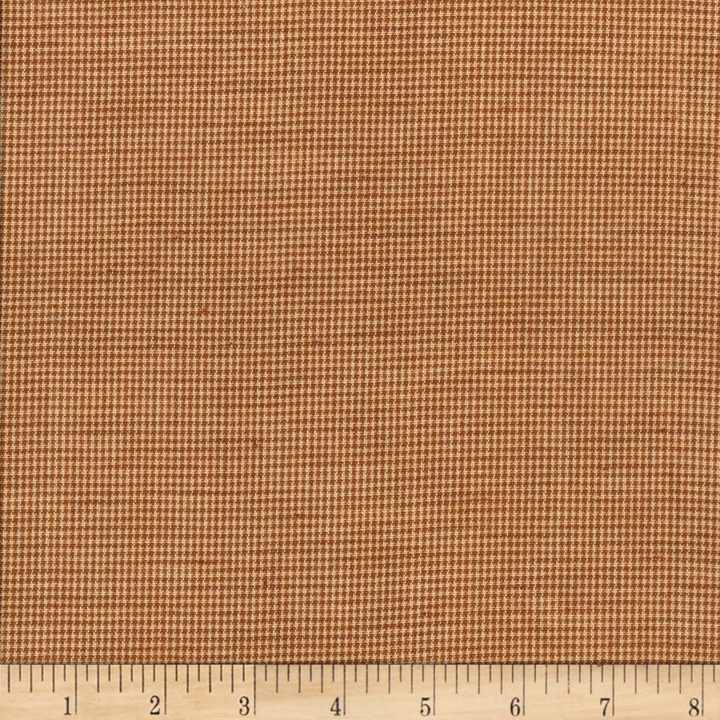 Rustic Woven Fine Check Khaki/Natural, Fabric by the Yard