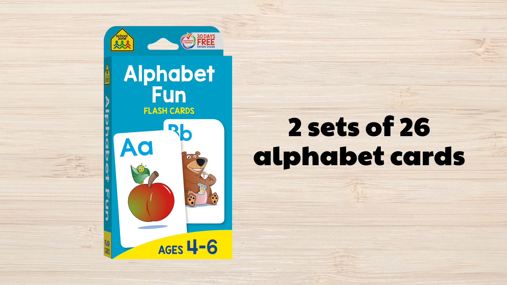 School Zone Alphabet Fun Flash Cards: 56 Cards, Preschool
