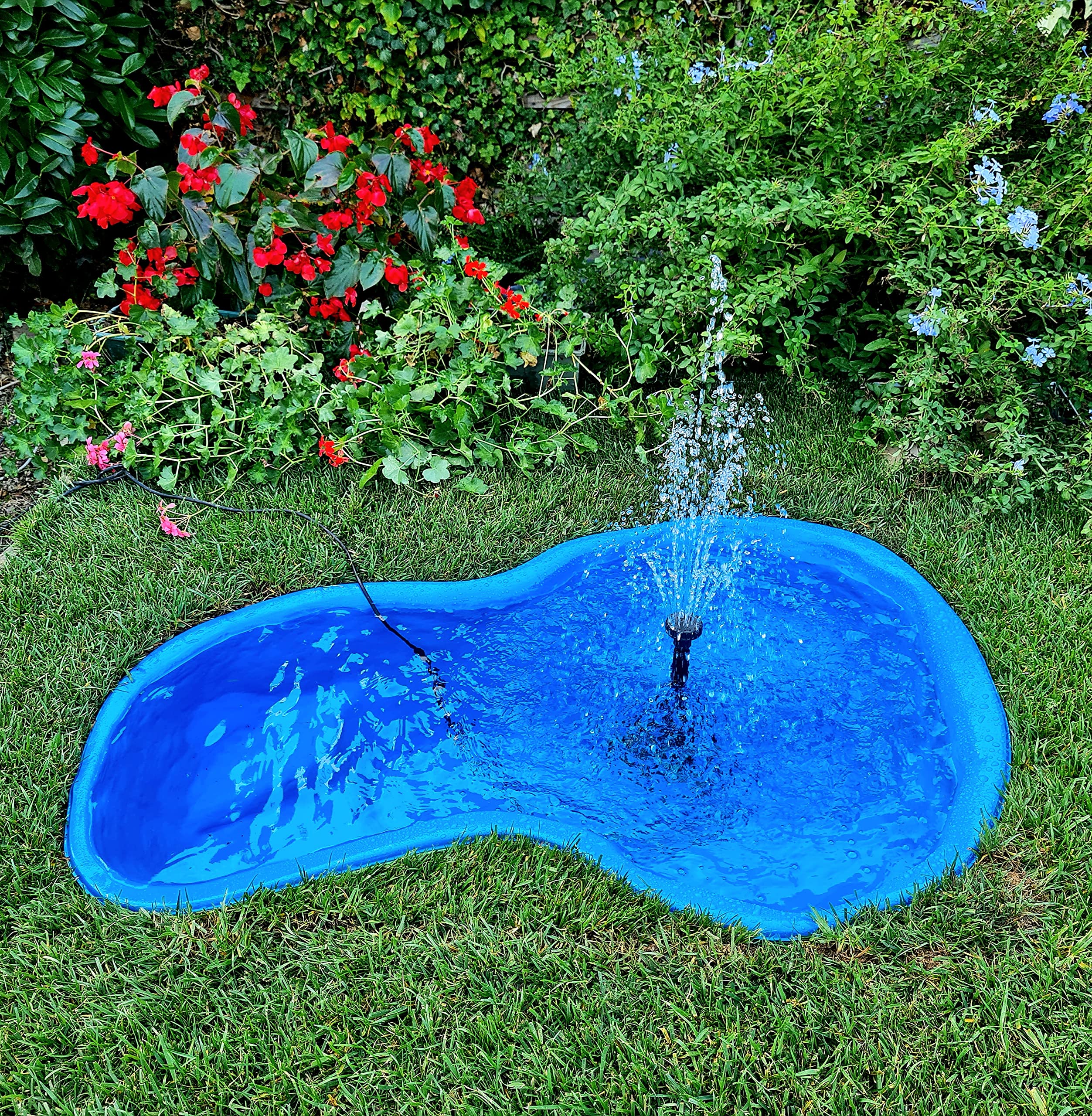 Giardini d'Acqua Jardines de Agua Estanque de Jardín Preformado Azul Mod Bracciano 220 Lt Estanque Exterior Plástico Peces Dim 136 x 100 Tamaño Natural DIY Plantas Pantanosas Koi Ninfee Pond
