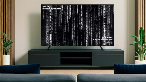 Matrix Code Rain avec musique d'ambiance - Glitch numérique en chute libre avec horloge et météo en direct – vue 4