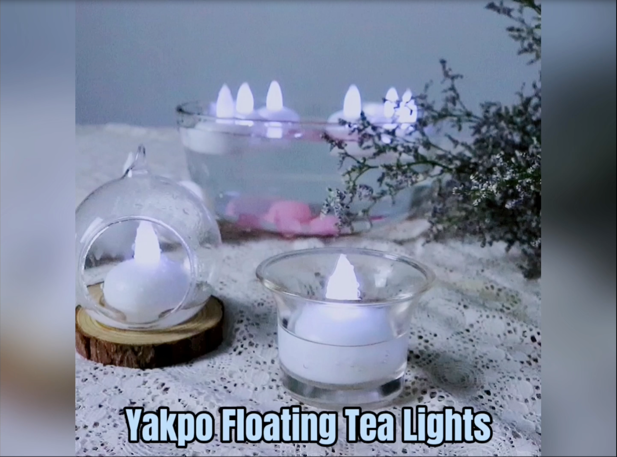 12 Bougies LED Flottantes étanches Yakpo - Allumage Automatique à L'eau - 150h D'autonomie - Blanc Chaud