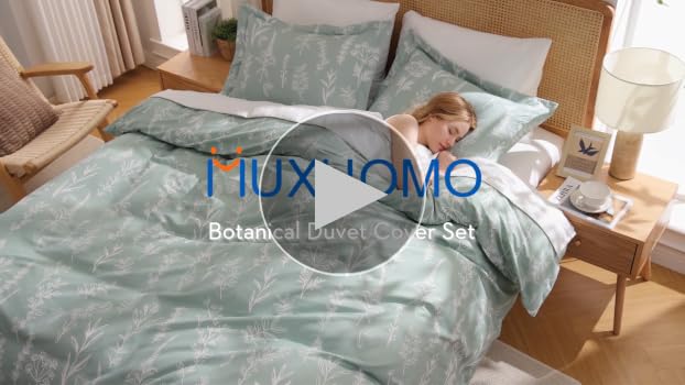 Amazon.com: MUXHOMO Duvet Cover Queen Size, 3-Piece Floral Green
