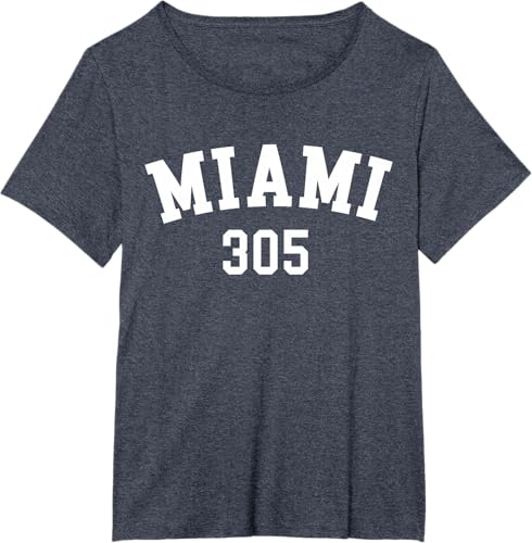 Miniatura 16 de Miami 305 USA American College Font T-Shirt Negro,Azul Marino,Azul Pastel,Arándano,Rojo,Plateado,Hierba,Verde Kelly,Marrón,Verde Oliva,Jaspeado
