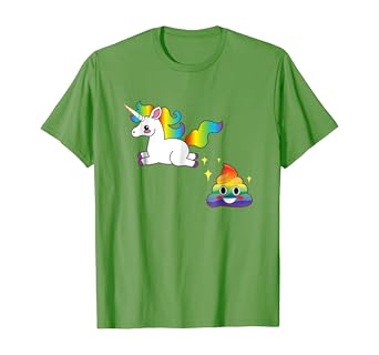 Amazon Com Unicorn Rainbow Poop Funny Cute Emoji Gold Star Kawaii Shirt Clothing