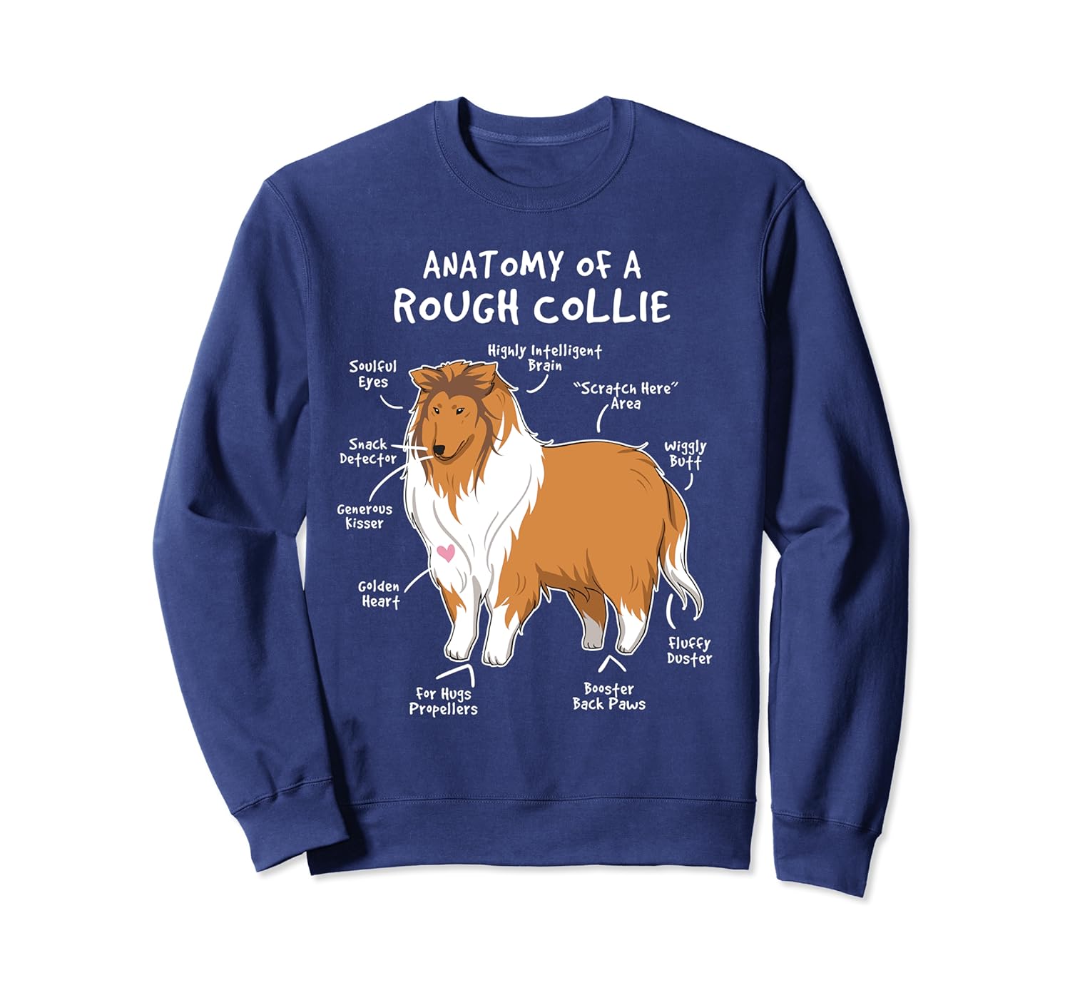 Anatomy Of A Rough Collie Funny Dog Puppy Gift Sweatshirt