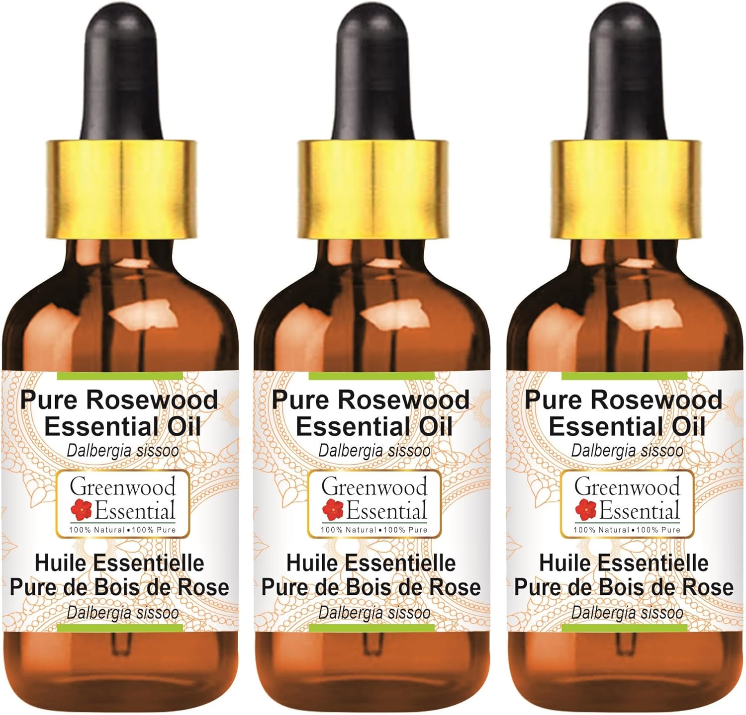 Greenwood Essential Pure Rosewood Essential Oil (3 x 100ml)