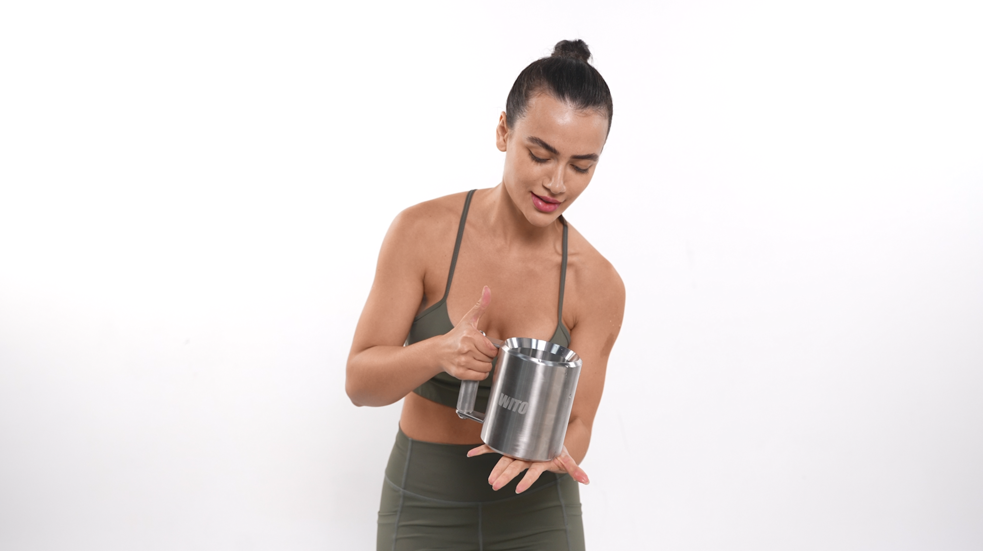 Taza Fitness con forma de Mancuerna 26LB 500ML Acero Inoxidable miniatura 7