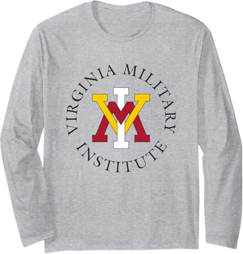 VMI Keydets Stamp Heather Gray - Camiseta de manga larga con licencia oficial, Gris
