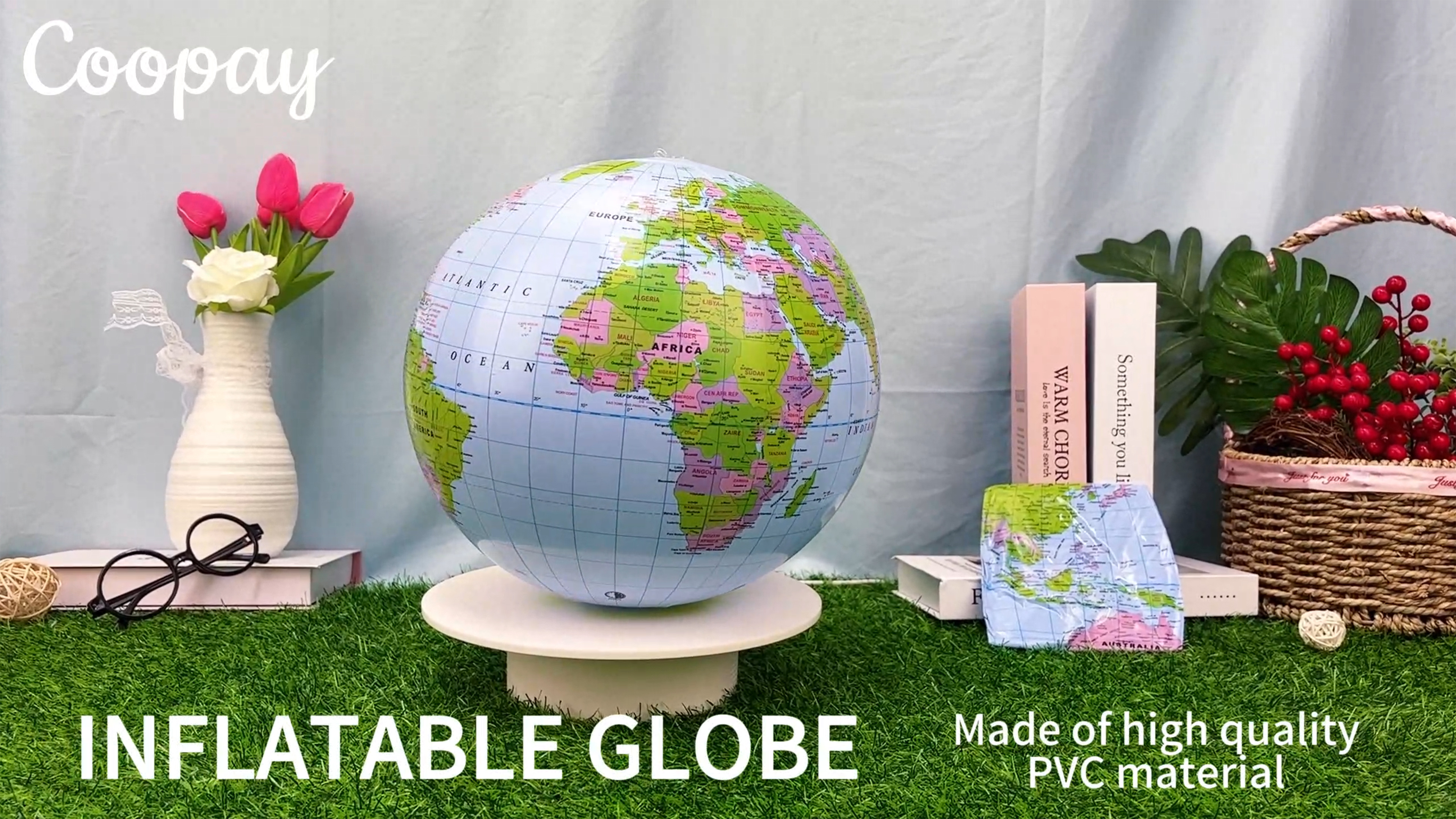 RI 16" Inflatable Globe Beach Ball – 6-Pack – Educational World Geography Globes For Kids & Learning