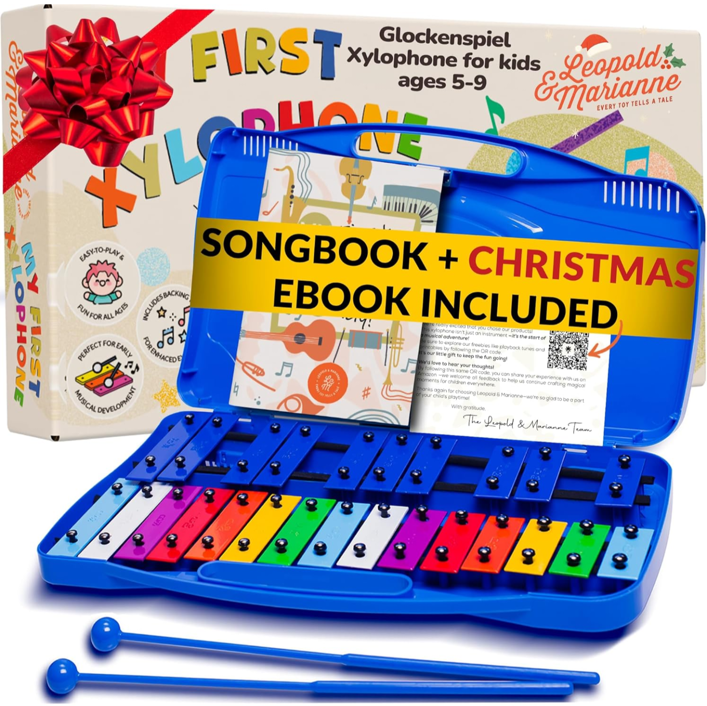 Amazon.com: Glockenspiel Xylophone for Kids Ages 3-8 | 25 Notes