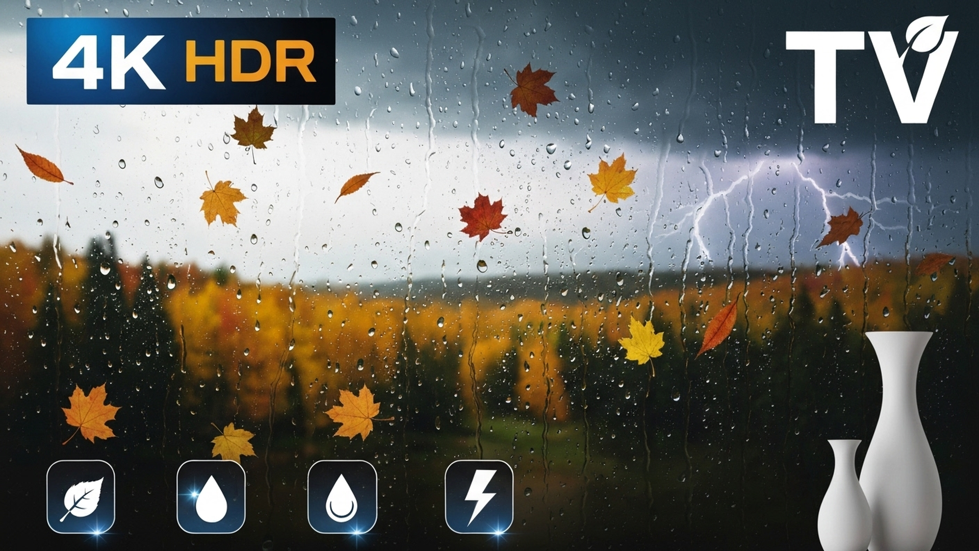 Fall Tv Screen Autumn Leaves Rain 4K – Distant Thunder TV Screensaver - App on Amazon ...