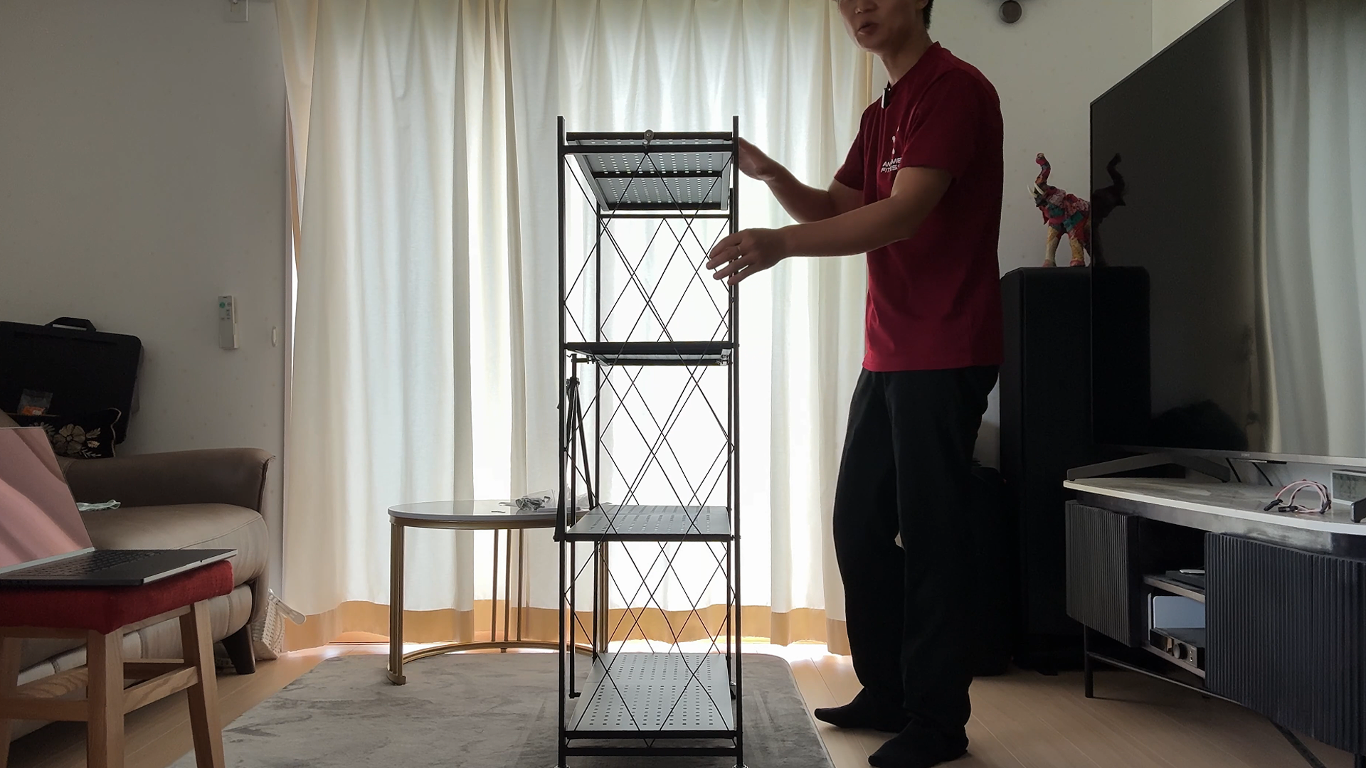 Amazon｜【業界最強の耐荷重能力】メタル製ラック 折りたたみ式 
