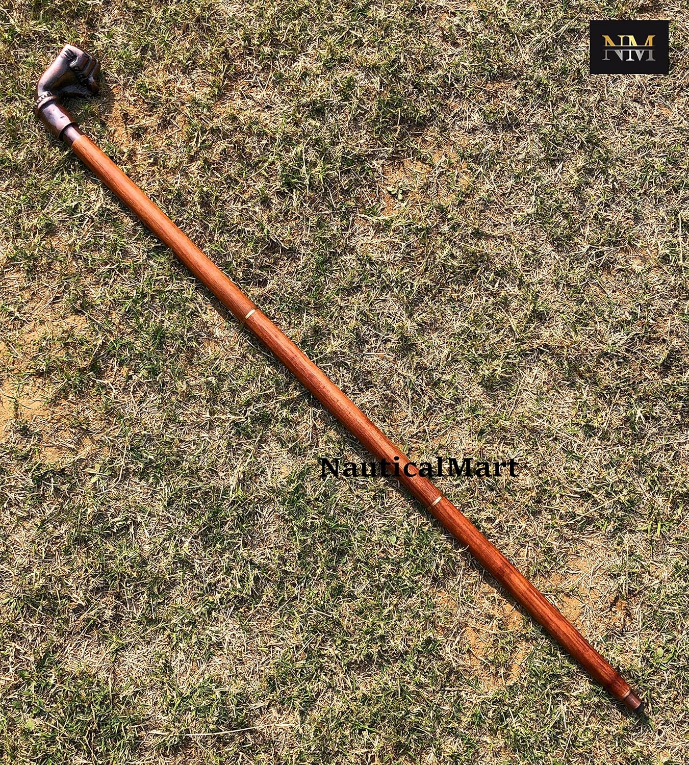 Brass Walking Cane Fisted Walking Stick Nautical Fist Cane Carved Walking Stick Handmade Decorative Foldable Steampunk Style Walking Sticks for Gentlemen